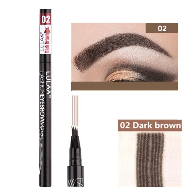 5 Colors Waterproof Eyebrow Tattoo Pencil Cosmetic | Long Lasting Natural Dark Brown Liquid Eye Brow Pencil image 0