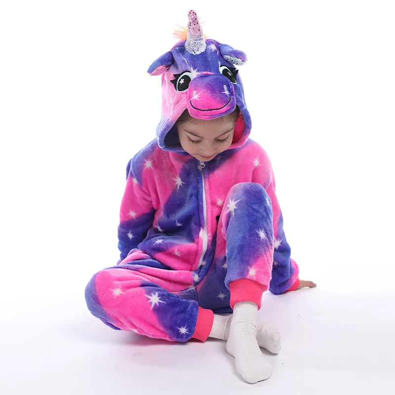 Kigurumi Children‚Äôs Animal Pajamas | Unicorn, Panda, Cat Winter Flannel Pajamas image 26