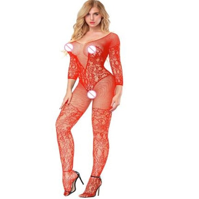 Sexy Lingerie Erotic Teddies Bodysuits Mesh - ny883 red, One Size image