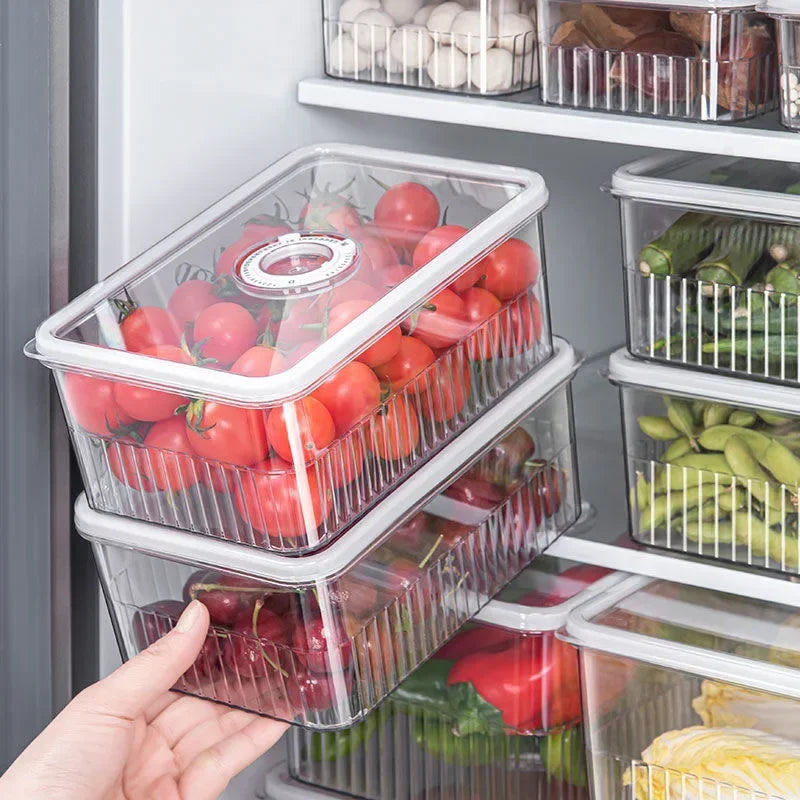 Refrigerator Storage Box | Transparent Fridge Organizer | Food Storage Containers | Fresh Vegetable Fruit Baskets Kitchen Organizer image 1