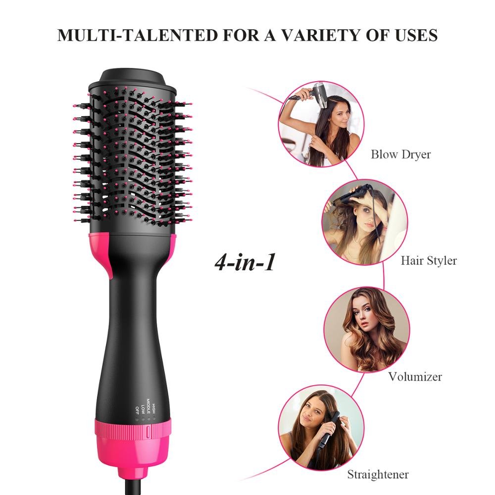 1000W Hair Dryer Hot Air Brush Styler and Volumizer Hair Straightener Curler Comb Roller One Step Electric Ion Blow Dryer Brush image 10