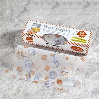 50Pcs/Lot Wax Paper Food Grade Grease Paper Food Wrappers |Wrapping Paper For Bread Sandwich Burger Fries | Oilpaper Baking Tools - Key with Box image