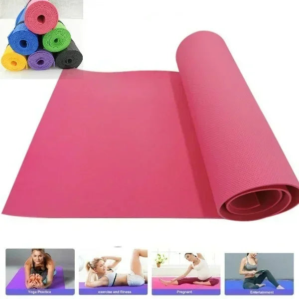 Durable Non-Slip Yoga Mat 4MM Thick, 173cm x 61cm ‚Äì Ideal for Fitness, Pilates, and Workout with Bandage image 1