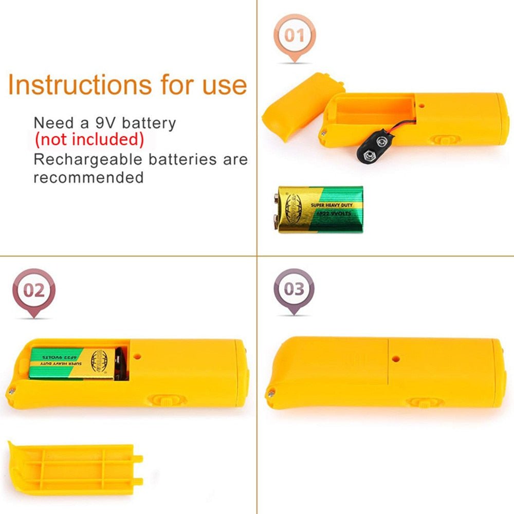 Handheld Ultrasonic Dog Repeller with LED Light Pet Stop Bark Repellent Control Trainer Chaser Dog Training Anti Barking Device image 4