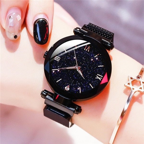 Luxury Women's Magnetic Starry Sky Quartz Wrist Watch Quartz image 0