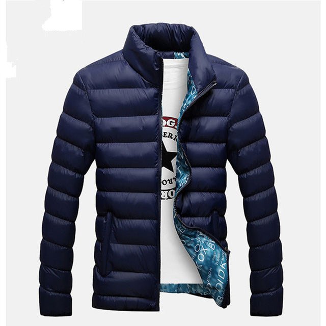 New Winter Jackets | Men Autumn Winter Warm Outwear Brand | Slim Mens Coats Casual Windbreaker | Quilted Jackets Men - Navy, XL image