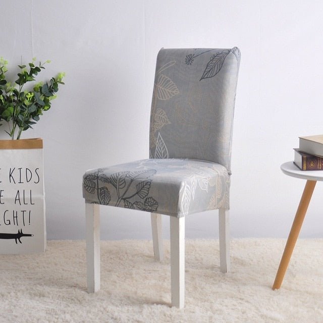 Spandex Desk Chair Seat Slipcovers - Silver Leaf, universal sizes image