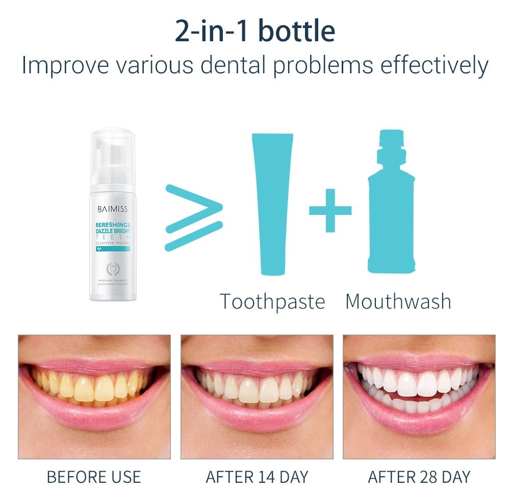 BAIMISS Fresh Shining Tooth-Cleaning Mousse Teeth Whitening Toothpaste image 2