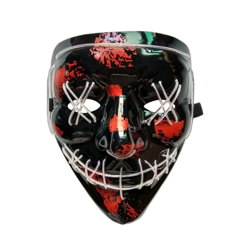 Halloween LED Purge Mascara Costume DJ Party Light Up Glow In Dark Masks image 14