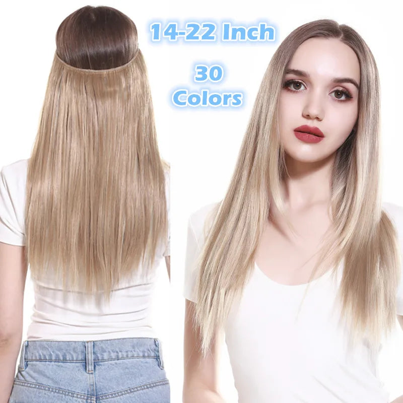 SARLA Halo Invisible Wire Synthetic Hair Extension-No Clip image 14