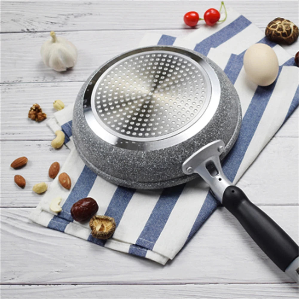 Durable Stone Frying Pan28/26/24/20cm Wok | Non-stick Pan Skillet Cauldron Induction Cooker Pans | Pancake Egg Gas Stove image 3