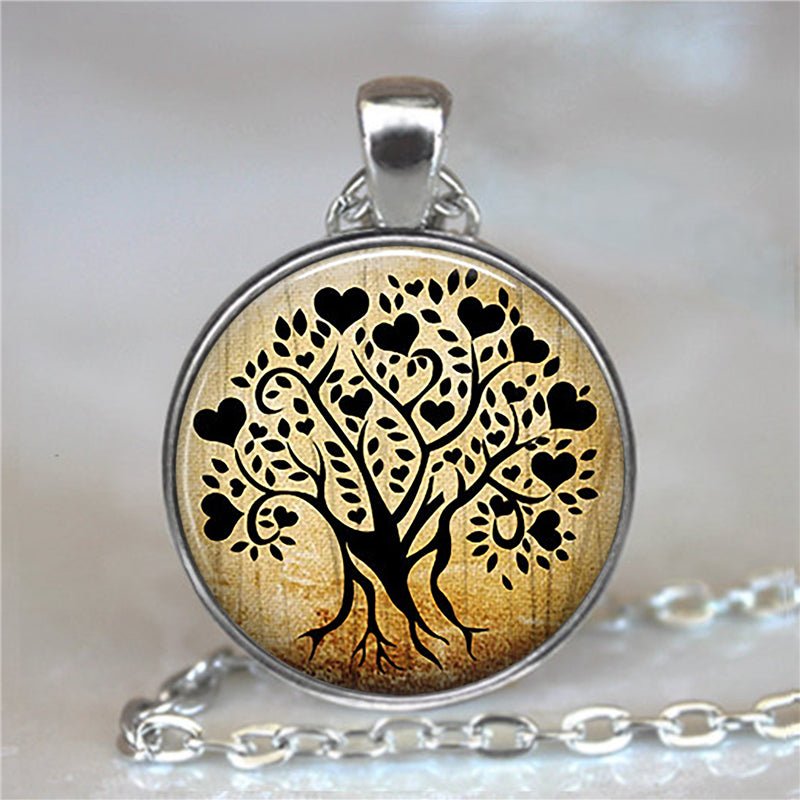 Tree Of Life Glass Cabochon Statement Necklace & Pendant Jewelry image 26