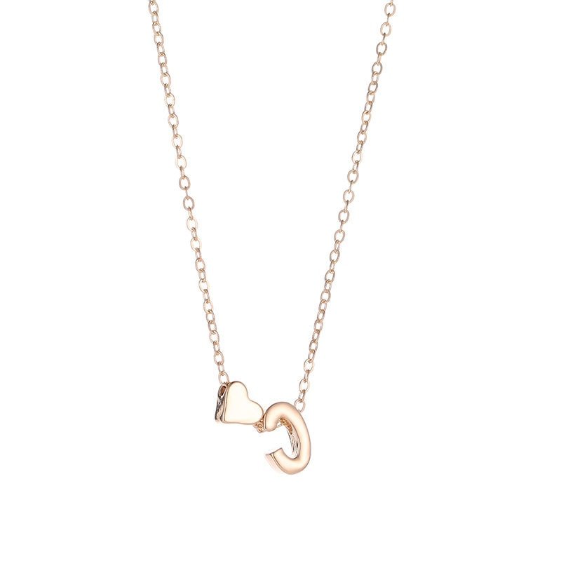 Personalized Tiny Heart Necklace ‚Äì Dainty Initial Letter Pendant Jewelry image 0