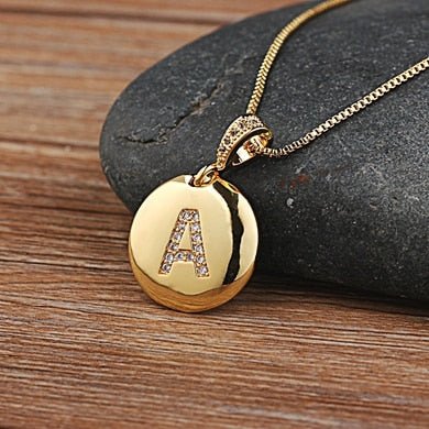 Top Quality Personalized Gold Letters Women and Girls Initial Letter Necklace - A image