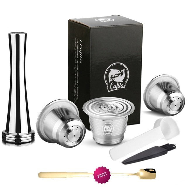 iCafilas Nespresso Reusable Refillable Capsule Pods Compatible With Nespresso Inissia capsula image 2