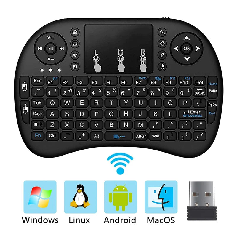 I8 Mini Wireless Keyboard 2.4G Air Mouse Remote Touchpad Use Dry Battery for Android TV Box PC Wireless Keyboard image 7