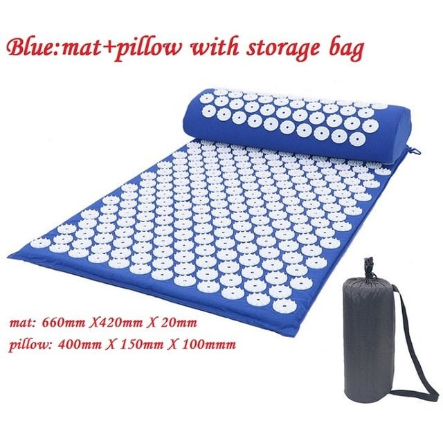 Acupressure Massage Yoga Mat with Pillow – Relaxation, Pain Relief, and Stress Reduction Set image 1