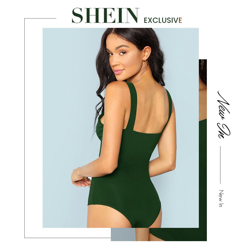 SHEIN V-Cut Stretchy Bodysuit Sexy Straps image 2