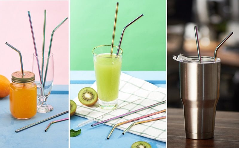 Colorful Reusable Stainless Steel Drinking Straw With Cleaning Brush image 10