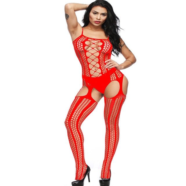 Sexy Lingerie Erotic Teddies Bodysuits Mesh - ny365 red, One Size image