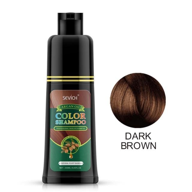 Sevich 250ml Natural Plant Essence Hair dye Shampoo - bottle-dark brown image