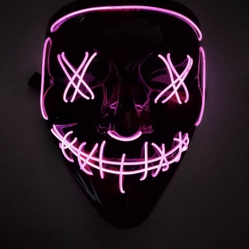 Halloween LED Purge Mascara Costume DJ Party Light Up Glow In Dark Masks image 16