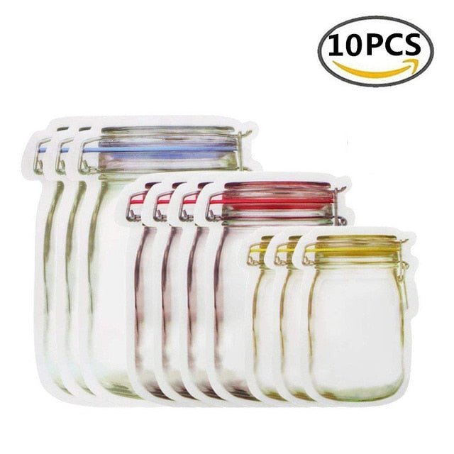 Reusable Mason Jar Bottles Storage Bags - 10pcs image