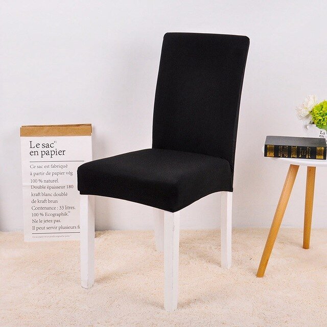 Spandex Desk Chair Seat Slipcovers - Black, universal sizes image