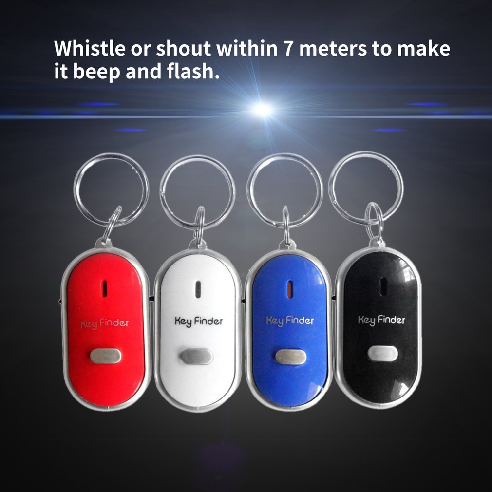 LED Whistle Key Finder Flashing Beeping Sound Control Alarm Anti-Lost Key Locator Finder Tracker with Key Ring image 12