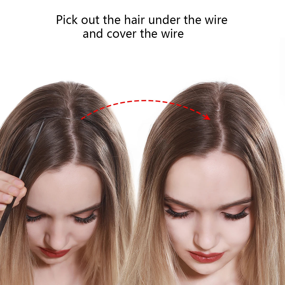 SARLA Halo Invisible Wire Synthetic Hair Extension-No Clip image 10