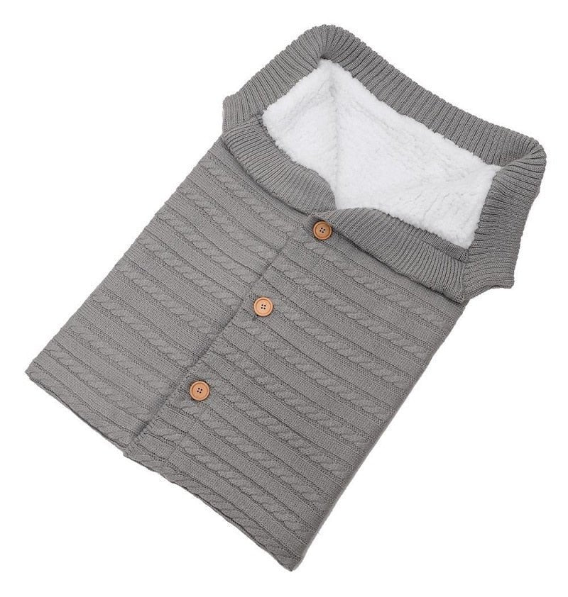 Newborn Baby Winter Warm Sleeping Bag ‚Äì Infant Button Knit Swaddle Wrap & Toddler Blanket Stroller Wrap image 12