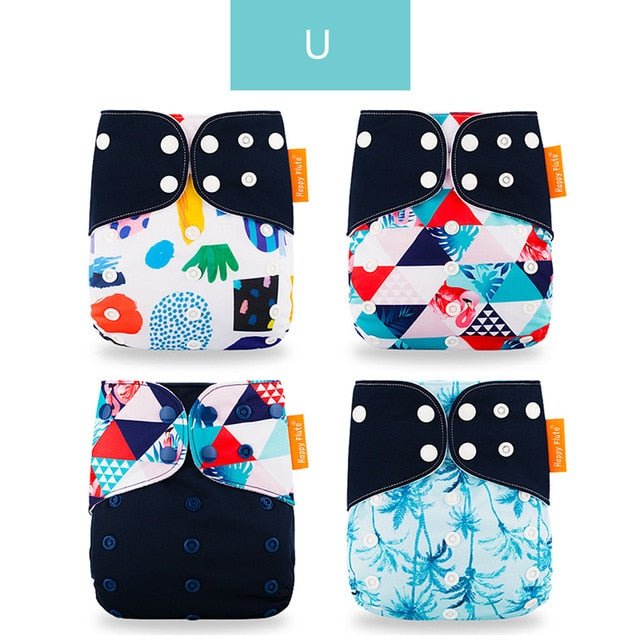 Happyflute Reusable and Washable Eco-Friendly Cloth Nappy Baby Diapers 4pc/set image 11