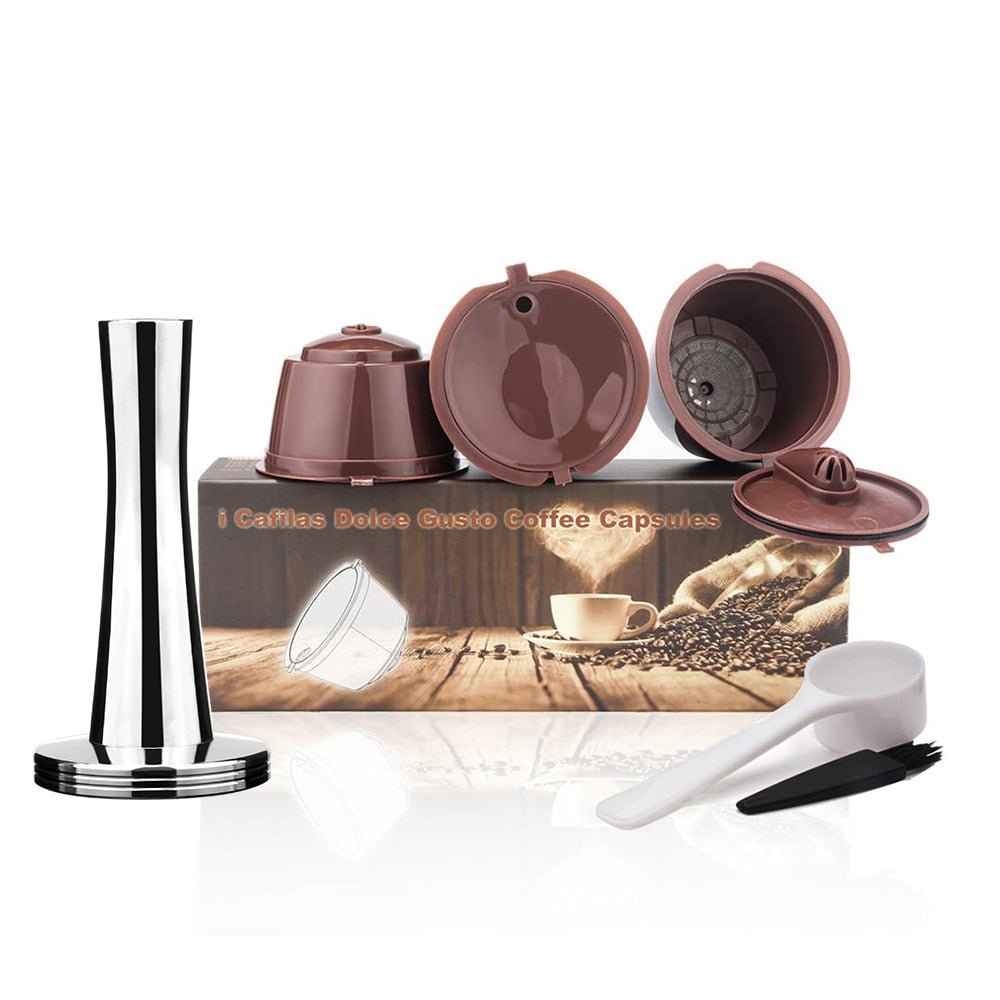 icafilas Reusable Dolce Gusto Capsule Silicone Cover Dolci Gusto Coffee Machine Refillable STAINLESS STEEL Plastic Coffee Pod image 0