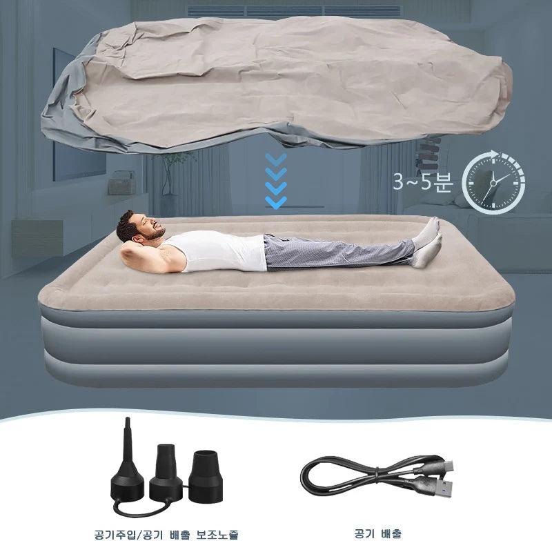 Elevated Air Mattress with Built-In Electric Pump & Pillow – Perfect for Home, Guests & Camping image 4