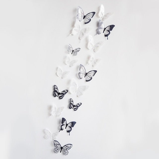 18pcs/lot 3d Effect Crystal Butterfly Wall Sticker For Kids Room - 101 image