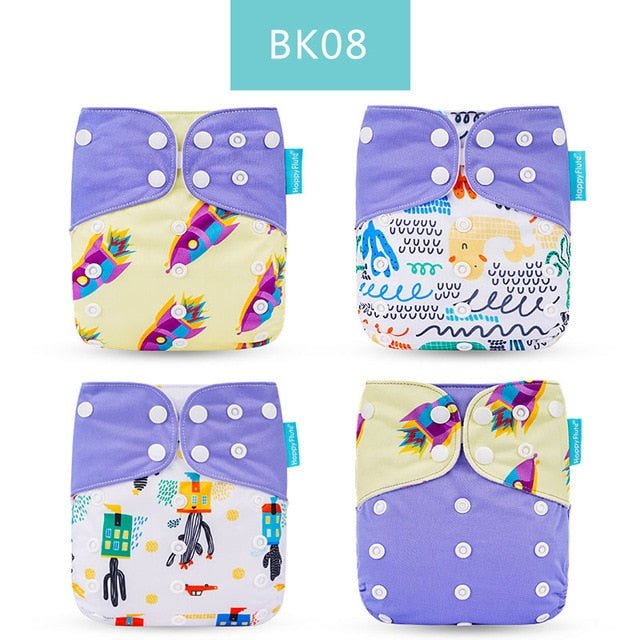 Happyflute Reusable and Washable Eco-Friendly Cloth Nappy Baby Diapers 4pc/set image 19