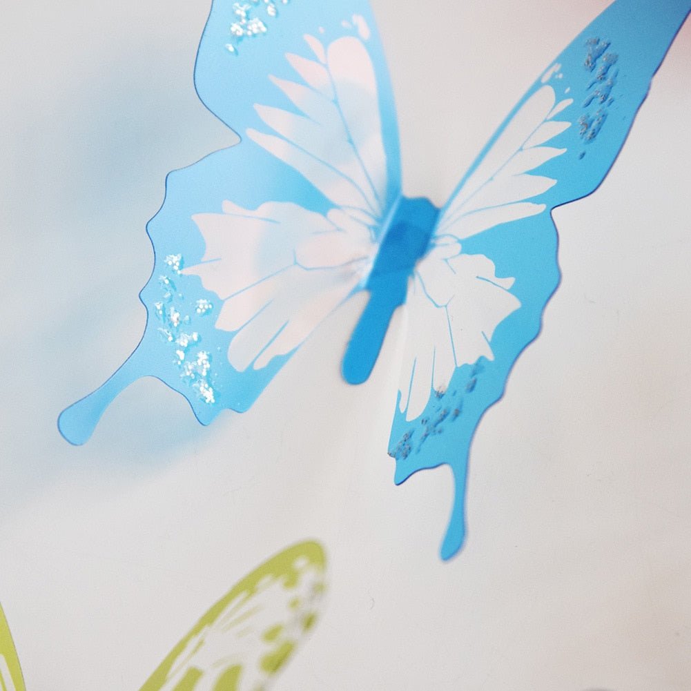 18pcs/lot 3d Effect Crystal Butterfly Wall Sticker For Kids Room image 4