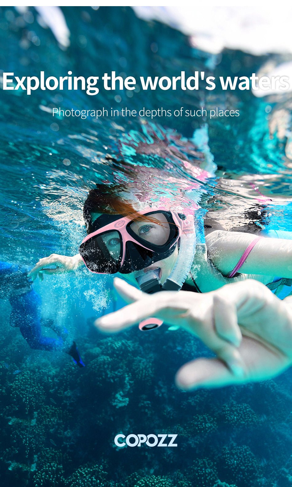 COPOZZ Scuba Diving Mask Set Anti Fog Goggles with Snorkel Glasses Tube Adjustable Strap for Women Men Adult Swimming Mask image 15