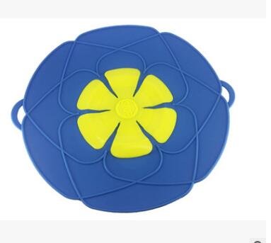 Silicone Lid Spill Stopper Cover For Pots and Pans - BLUE 2 image