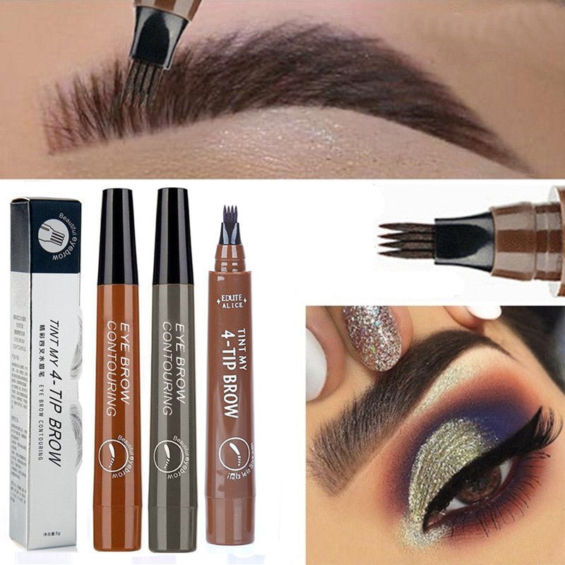 5-Color Four-Pronged Eyebrow Pencil Eyebrow Brush Split Liquid Waterproof Long-Lasting Eyebrows Enhancer Pencil Eyebrow Shadow image 0
