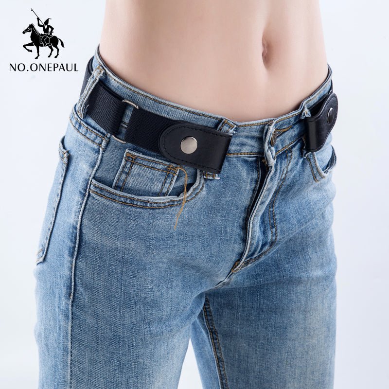 NO.ONEPAUL Jeans Women's punk style buckle-free belt | Slim Sports Trendy comfortable Elastic No-buckle Belt image 11