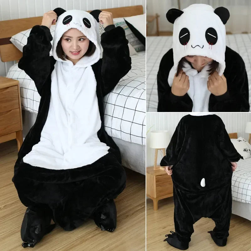 Unisex Animal Onesies for Adults | Unicorn, Lion, Panda, Cat Kigurumi Pajamas & Winter Sleepwear image 26