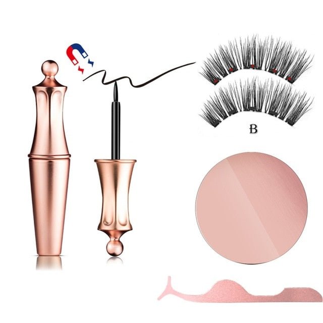Waterproof Magnetic False Eyelashes, Eyeliner & Tweezer Set image