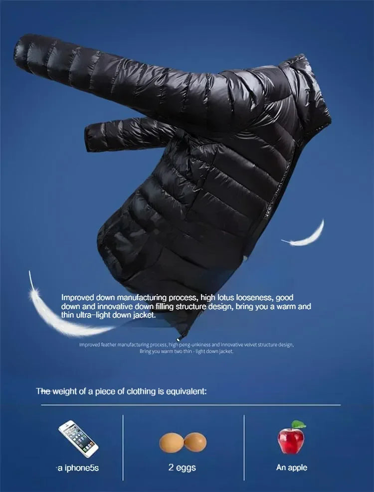 Ultra-Light Waterproof White Duck Down Jacket for Men | Casual & Portable Outdoor Winter Coat image 8