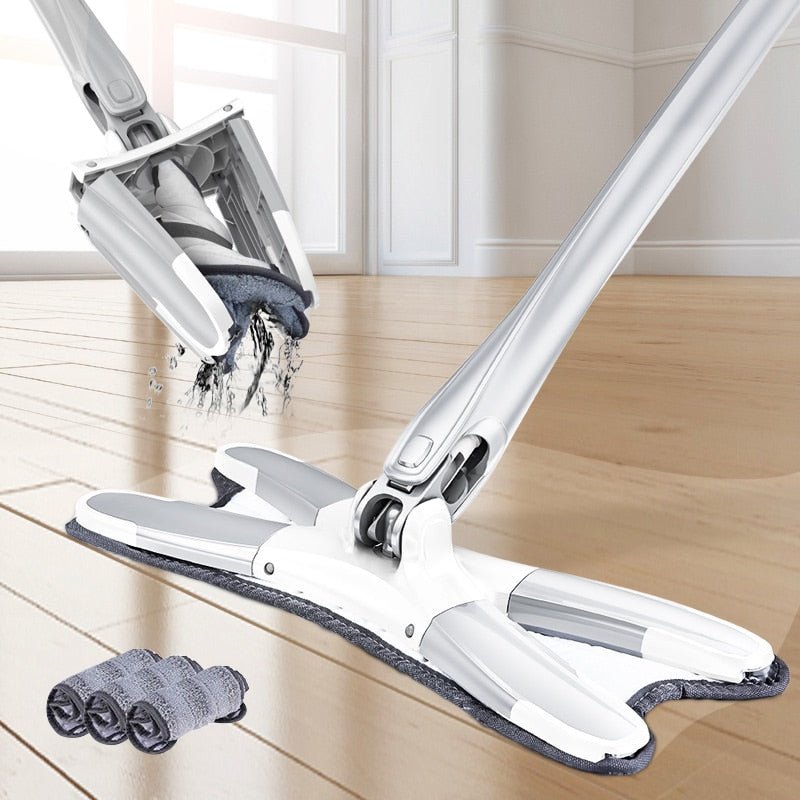 Congis 3pc X-type Microfiber Floor mop | Replaceable Pad Hand-free Wash Mop image 0