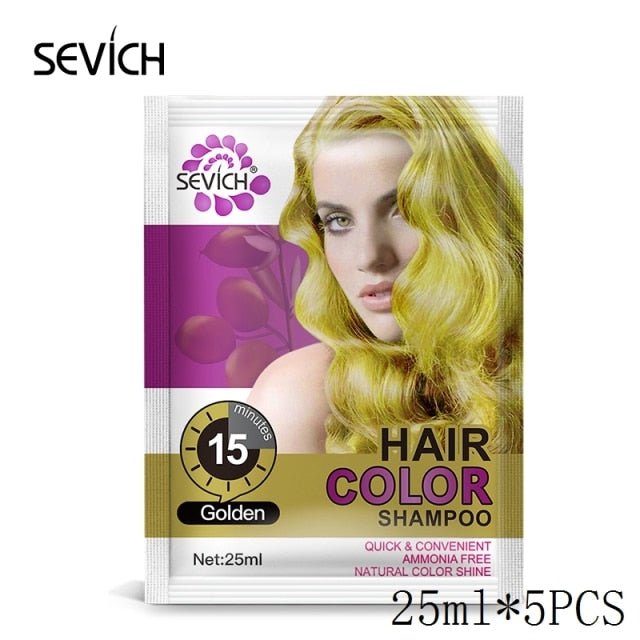 Sevich 250ml Natural Plant Essence Hair dye Shampoo - 125ml golden image