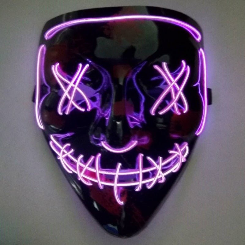 Halloween LED Purge Mascara Costume DJ Party Light Up Glow In Dark Masks image 15