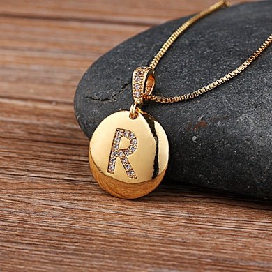 Top Quality Personalized Gold Letters Women and Girls Initial Letter Necklace - R image
