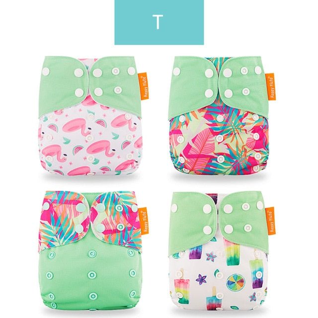 Happyflute Reusable and Washable Eco-Friendly Cloth Nappy Baby Diapers 4pc/set image 16