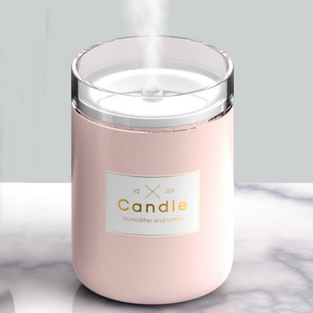 280ML Ultrasonic Air Humidifier With Candle Romantic Soft Light image